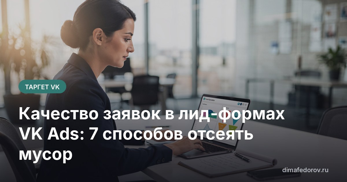 Качество заявок в лид-формах VK Ads: 7 способов отсеять мусор