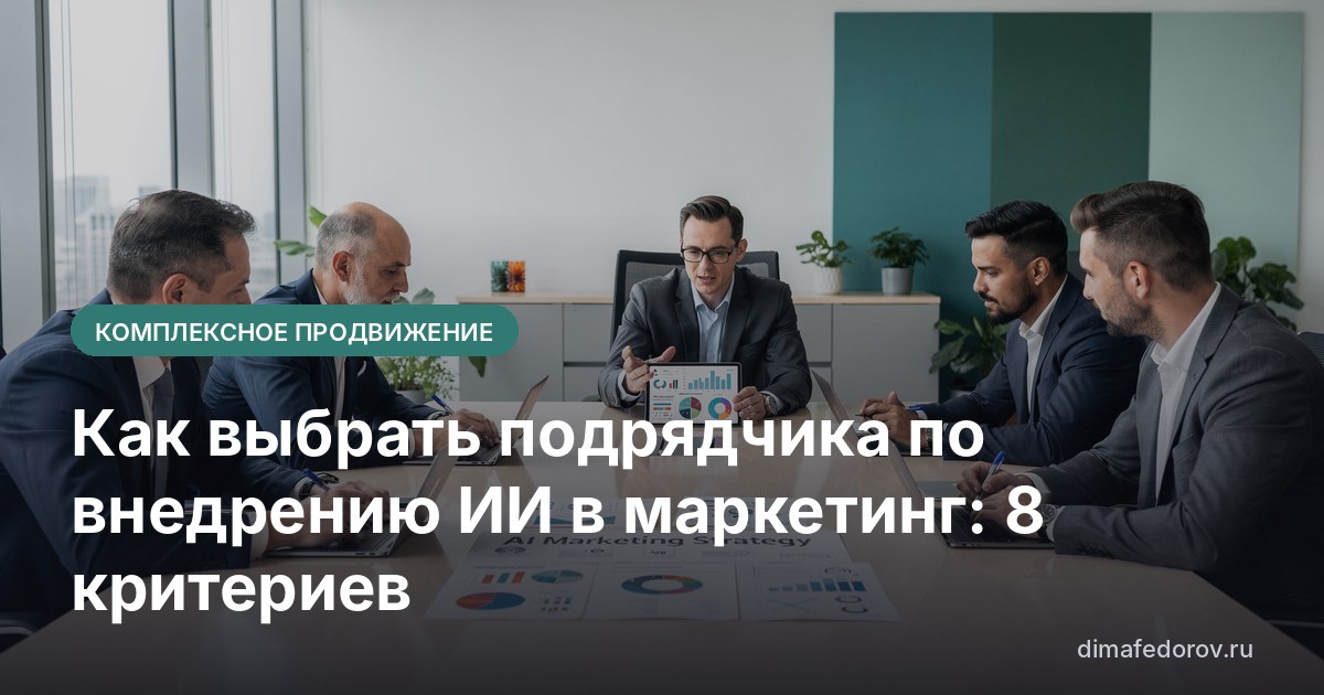 Как выбрать подрядчика по внедрению ИИ в маркетинг: 8 критериев