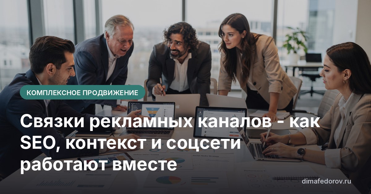 Связки рекламных каналов - как SEO, контекст и соцсети работают вместе