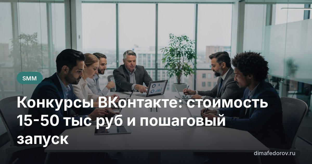 Конкурсы ВКонтакте: стоимость 15-50 тыс руб и пошаговый запуск