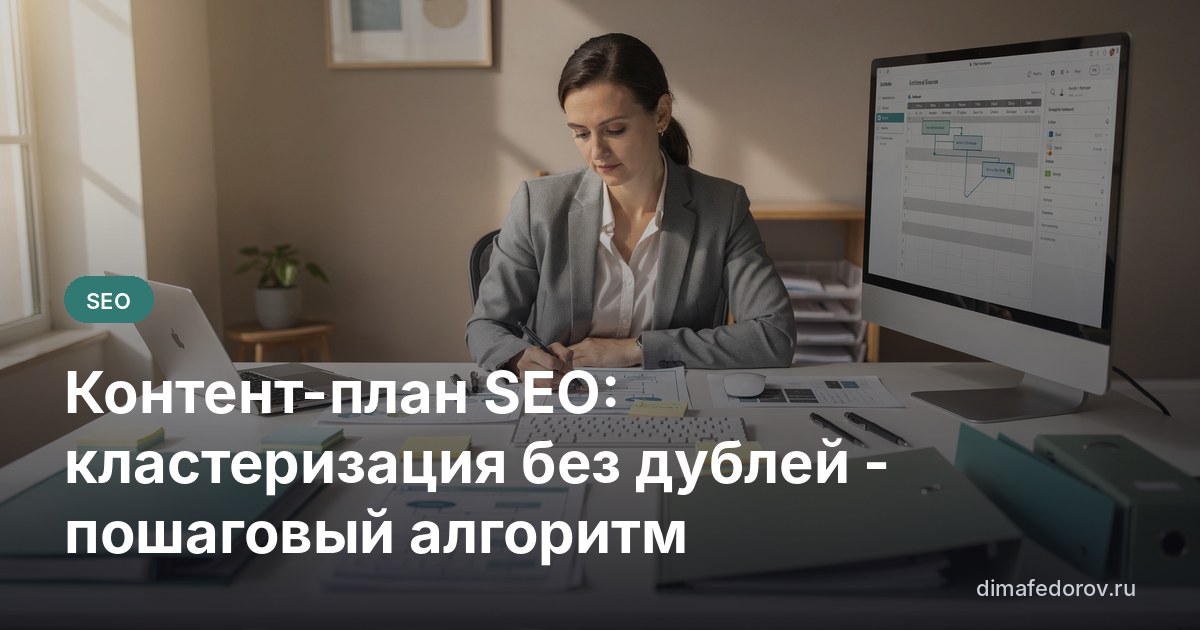 Контент-план SEO: кластеризация без дублей - пошаговый алгоритм