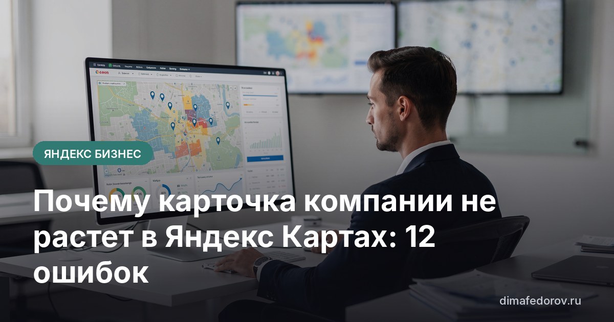 Почему карточка компании не растет в Яндекс Картах: 12 ошибок