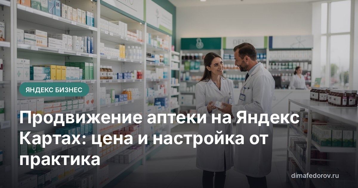 Продвижение аптеки на Яндекс Картах: цена и настройка от практика