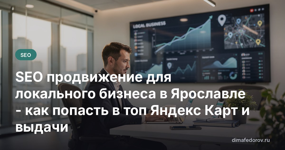 SEO продвижение для локального бизнеса в Ярославле - как попасть в топ Яндекс Карт и выдачи