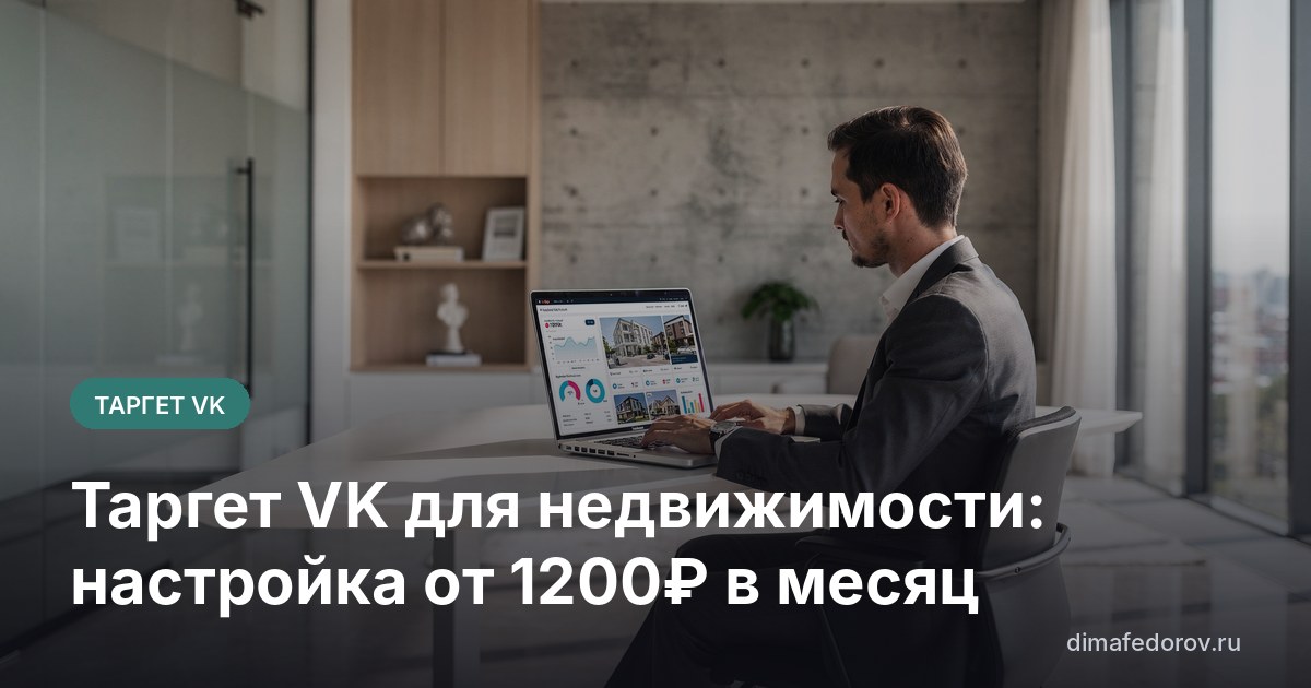 Таргет VK для недвижимости: настройка от 1200₽ в месяц