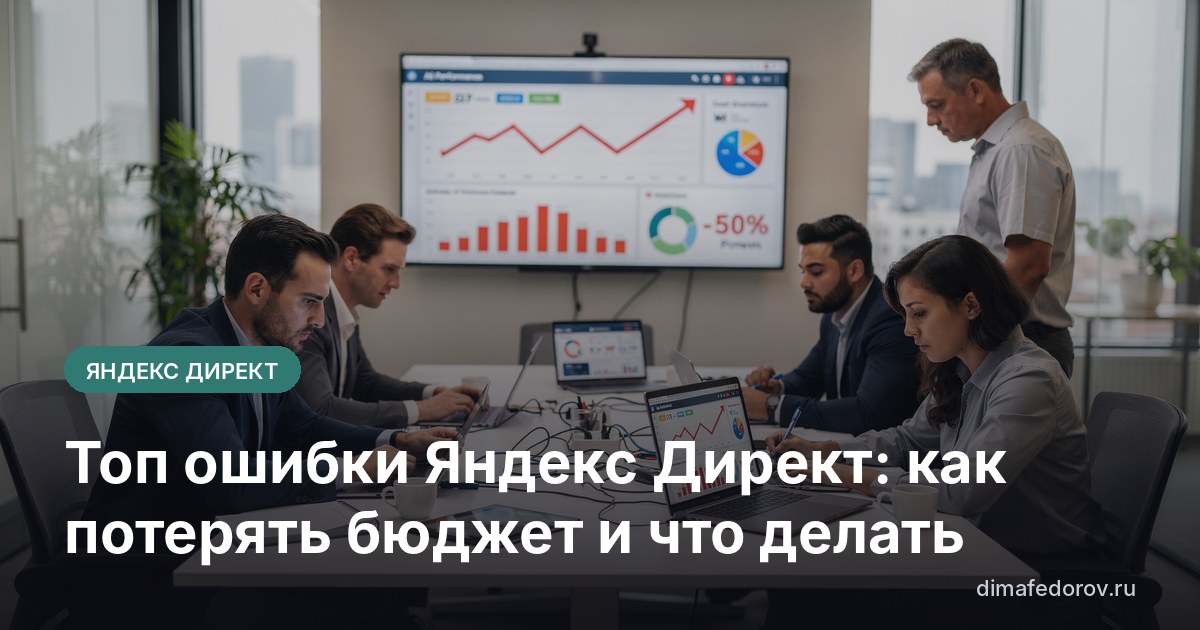 Топ ошибки Яндекс Директ: как потерять бюджет и что делать