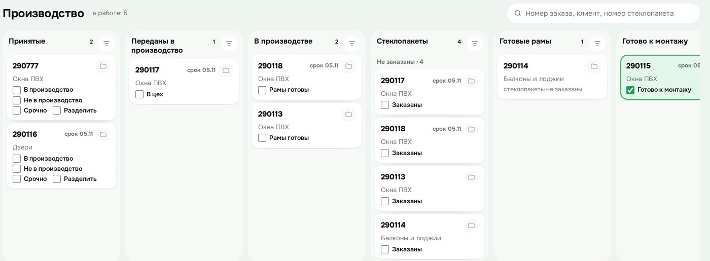 Доска производства